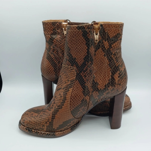 Free People Marietta Snake-Embossed Leather Boot Women's size 38(us 7.5) - Picture 2 of 5
